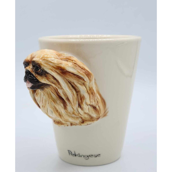 3D Pekingese Coffee Cup/Mug Hand Painted by Blue Witch Ceramics - Picture 8 of 16
